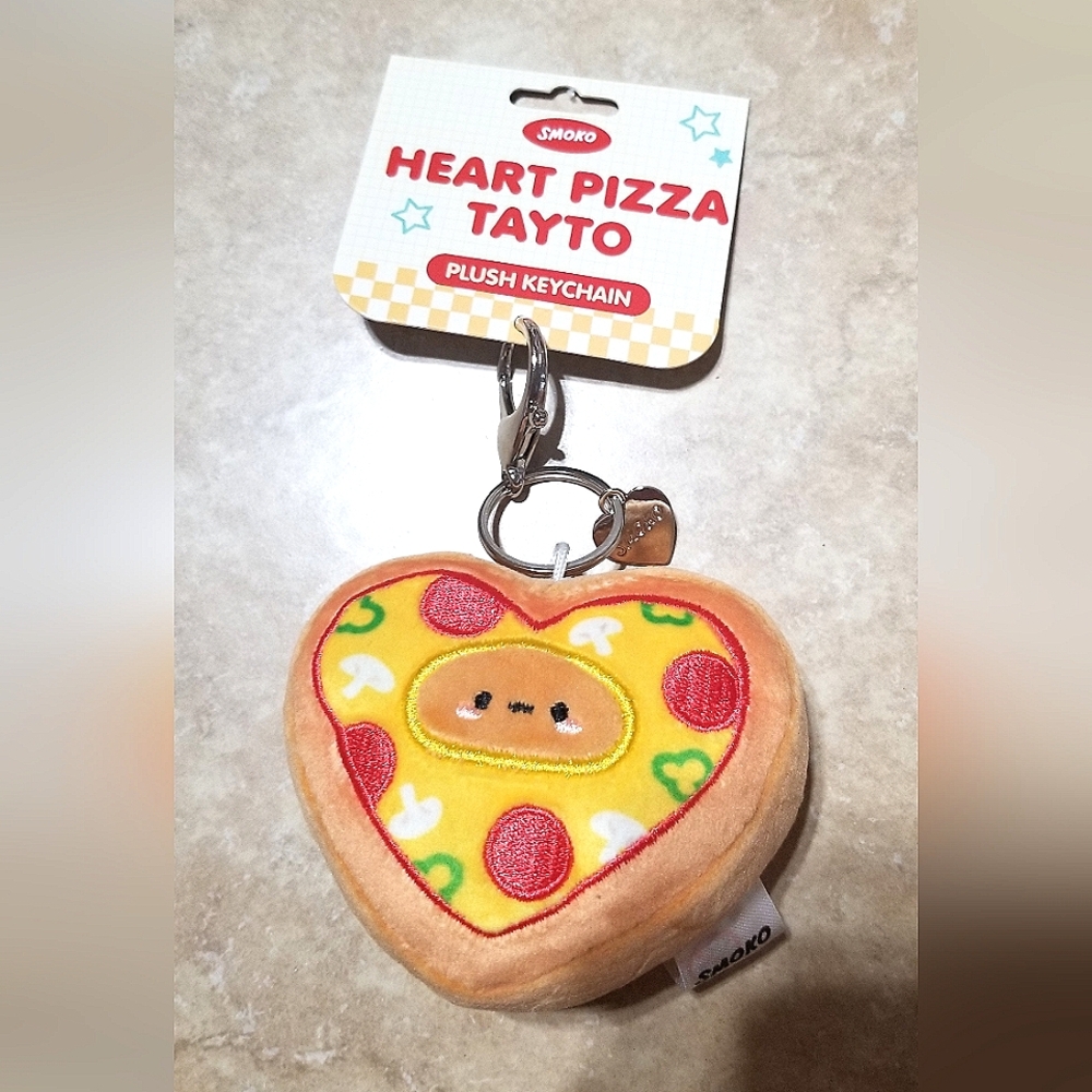 Smoko Heart Pizza Tayto 3 Inch Plush Keychain